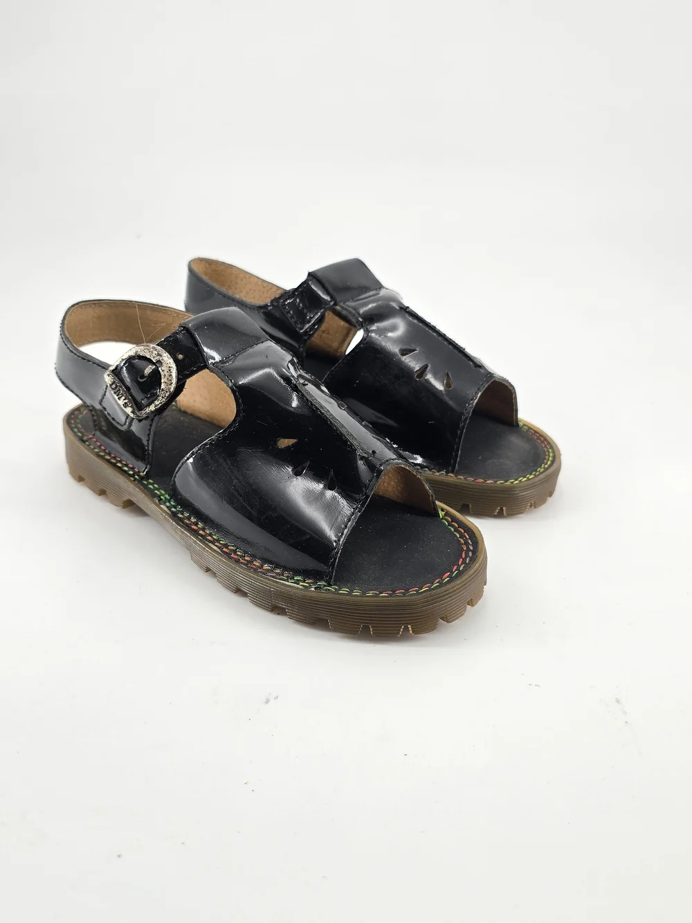 Vintage Dr. Martens 6489 Black Sandals – Made in England – UK2, US 3 Kids